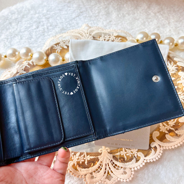 Vintage Dior Oblique Short Wallet - Navy 002