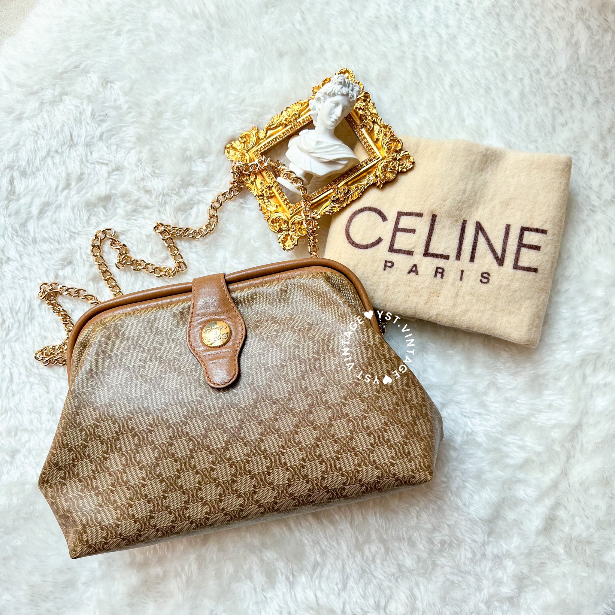 Vintage CELINE Macadam Clutch - Beige