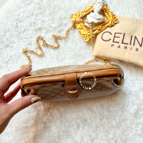 Vintage CELINE Macadam Clutch - Beige