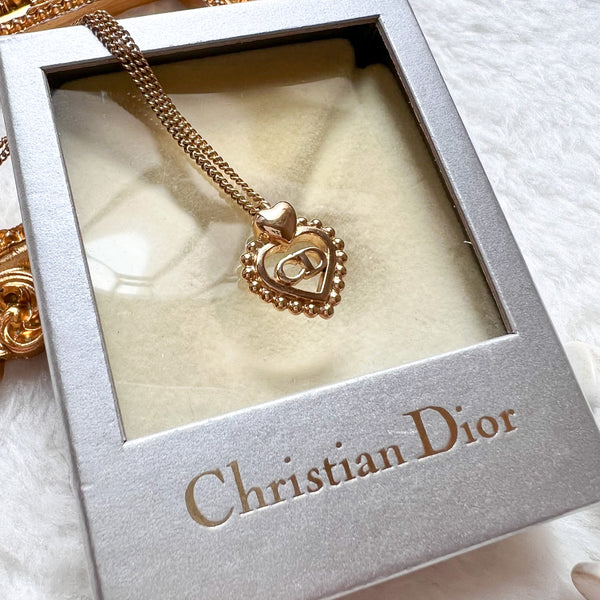 Vintage Dior Gold-Finish / Silver-Finish Metal Necklace