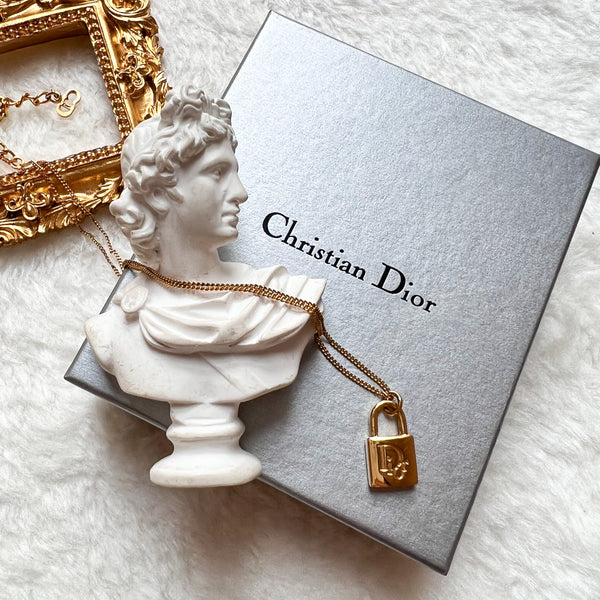 Vintage Dior Gold-Finish / Silver-Finish Metal Necklace