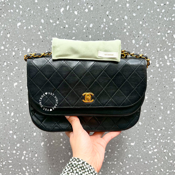 Vintage Chanel Double Flap Bag - Black 003