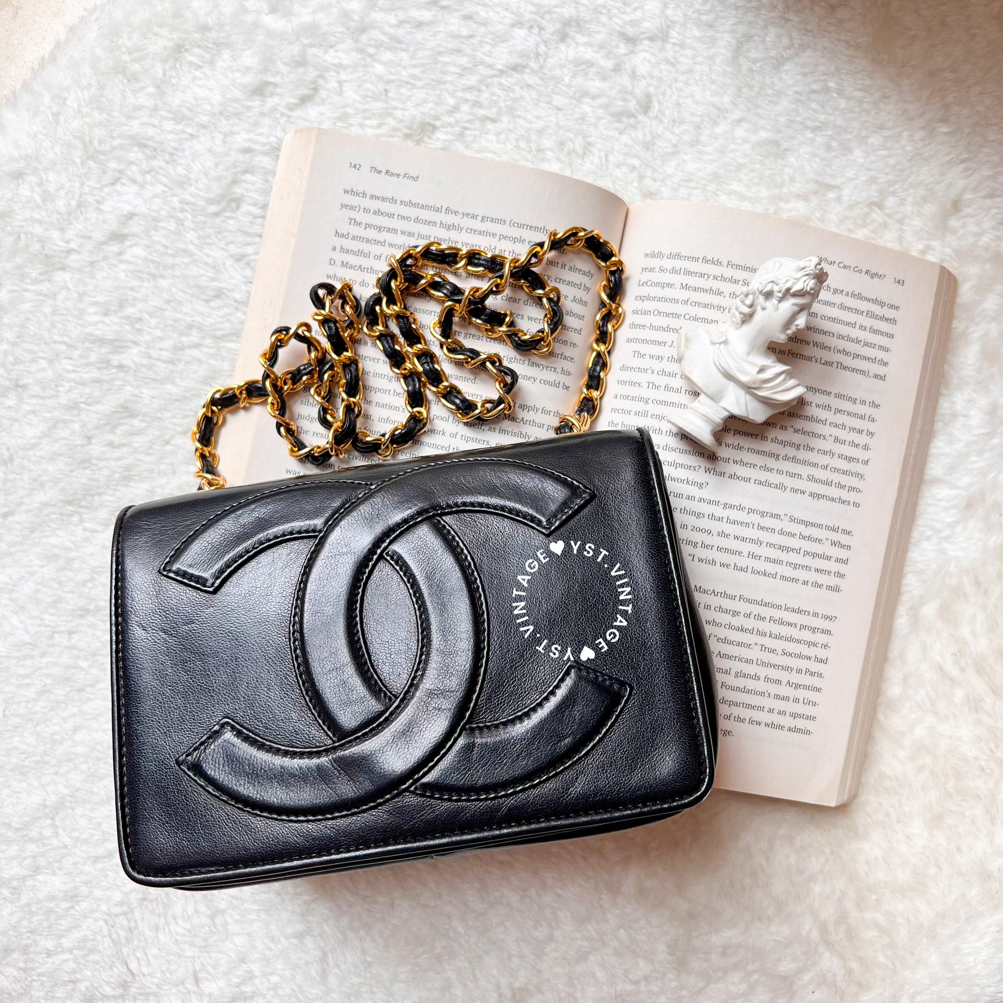 Vintage Chanel Coco Mark Mini Flap Bag - Black (Code: 030500)