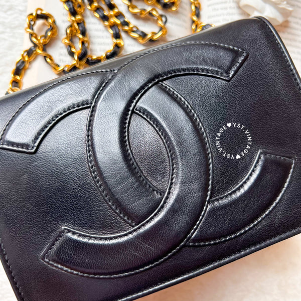 Vintage Chanel Coco Mark Mini Flap Bag - Black (Code: 030500)