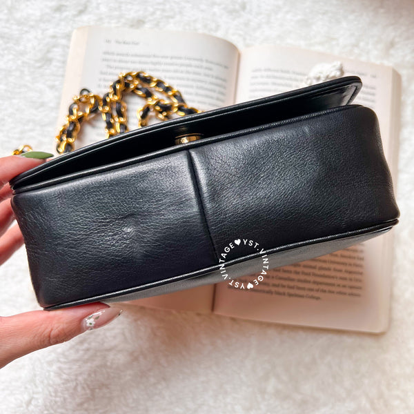 Vintage Chanel Coco Mark Mini Flap Bag - Black (Code: 030500)