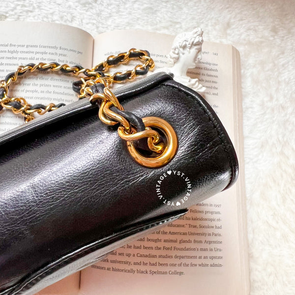 Vintage Chanel Coco Mark Mini Flap Bag - Black (Code: 030500)