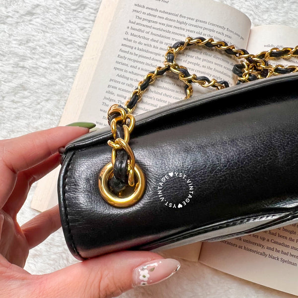 Vintage Chanel Coco Mark Mini Flap Bag - Black (Code: 030500)