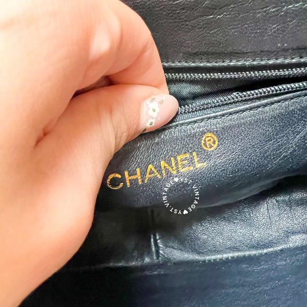 Vintage Chanel Coco Mark Mini Flap Bag - Black (Code: 030500)