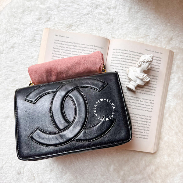 Vintage Chanel Coco Mark Mini Flap Bag - Black (Code: 030500)