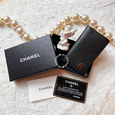 Vintage Chanel Caviar Card Holder - Black