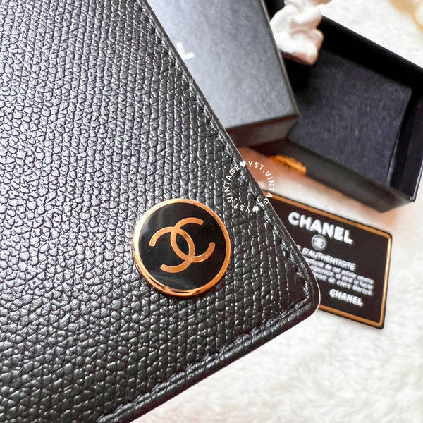 Vintage Chanel Caviar Card Holder - Black