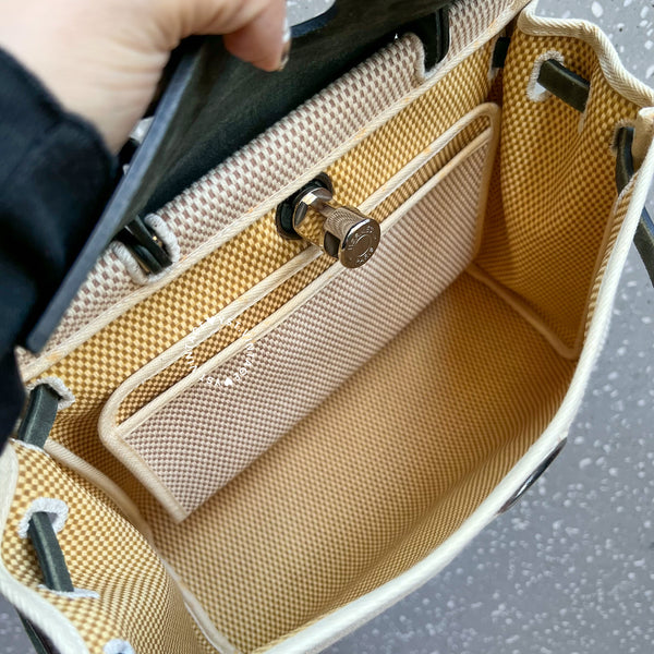 Vintage Hermès 2003 Herbag PM - Black/ Beige