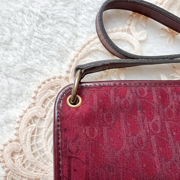 Vintage Dior Trotter Shoulder Bag - Burgundy