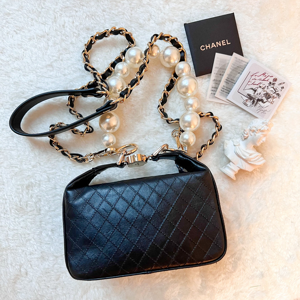 Vintage Chanel Ginza Exclusive Camélia Hand Bag - Black (Limited 