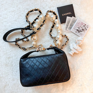 Vintage Chanel Ginza Exclusive Camélia Hand Bag - Black (Limited Edition)