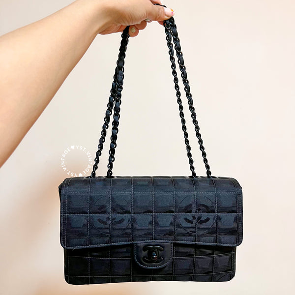 Vintage Chanel Coco Bar Classic Flap CF25 - Black