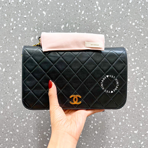 Vintage Chanel Push Lock Flap Bag - Black*Gold