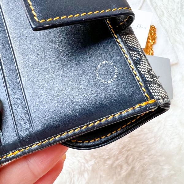 Vintage Dior Oblique Saddle Wallet - Navy