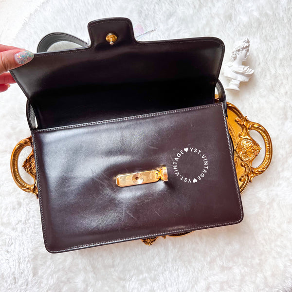 Vintage Gucci GG Lock Shoulder Bag - Brown