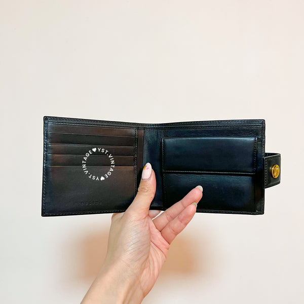 Vintage CELINE Macadam Short Wallet - Black