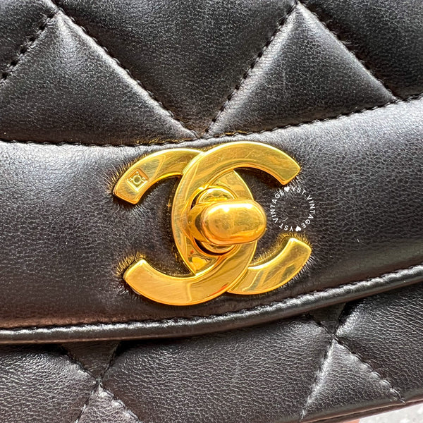 Vintage CHANEL Diana Small Flap Bag - Black 003 (Code: 047600)