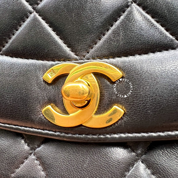 Vintage CHANEL Diana Small Flap Bag - Black 003 (Code: 047600)