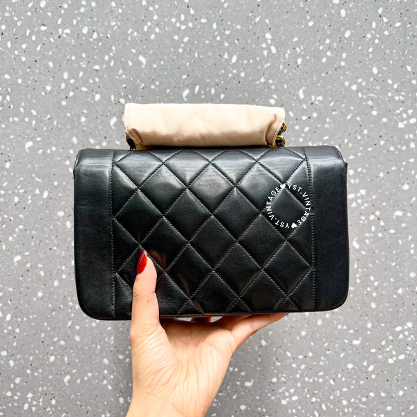 Vintage CHANEL Diana Small Flap Bag - Black 003 (Code: 047600)