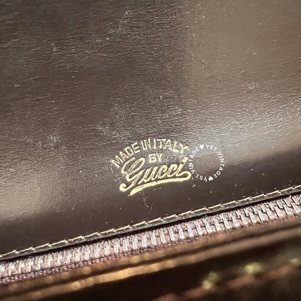 Vintage Gucci GG Lock Shoulder Bag - Brown