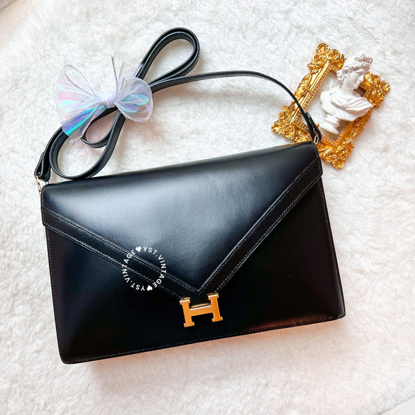 Vintage Hermès 1979 Lydie Shoulder Bag - Black