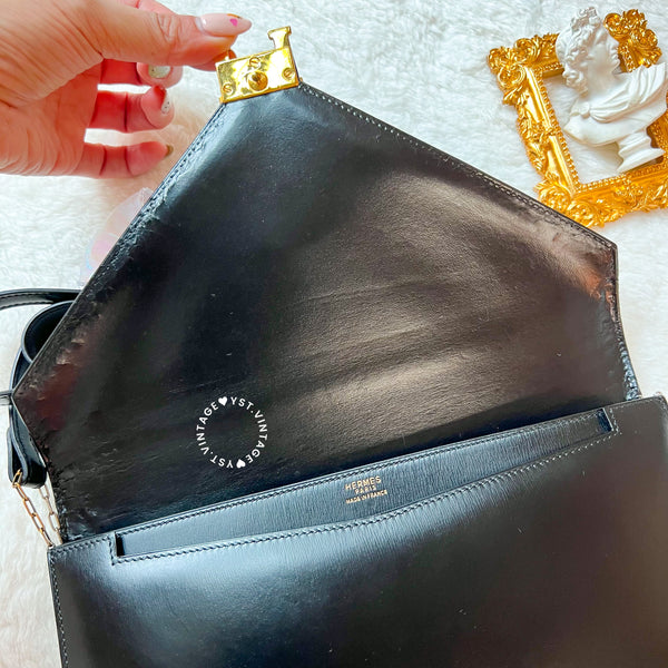 Vintage Hermès 1979 Lydie Shoulder Bag - Black