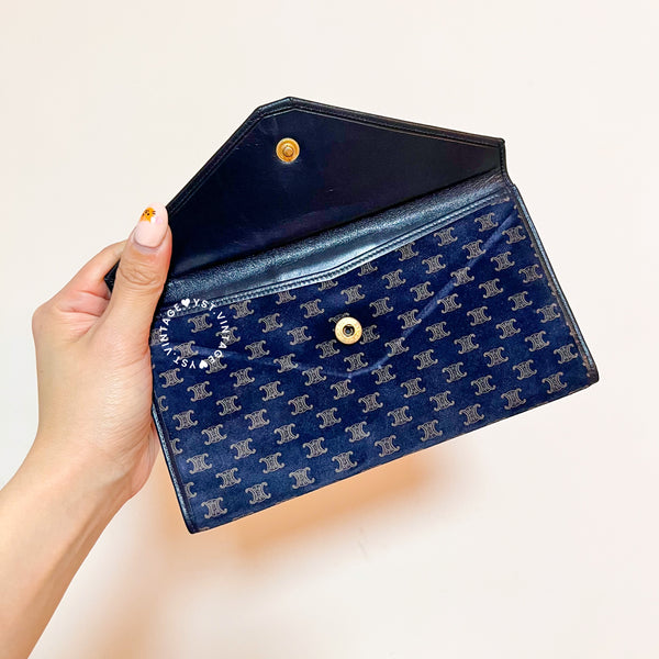 Vintage CELINE Macadam Long Wallet - Navy