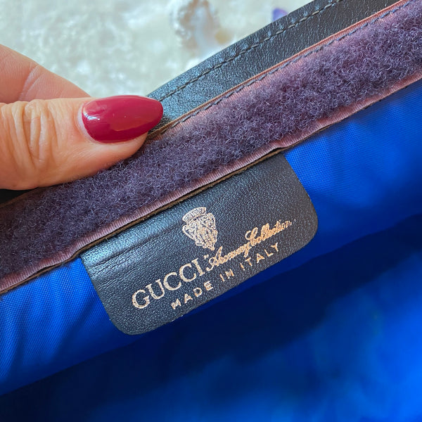Vintage Gucci Shelly Line GG Clutch - Black