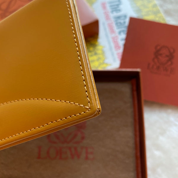 Vintage Loewe Anagram Card Holder - Ginger Yellow
