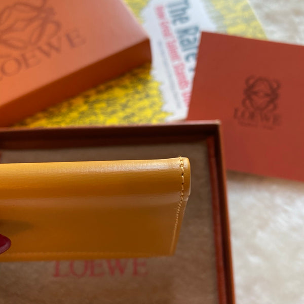 Vintage Loewe Anagram Card Holder - Ginger Yellow