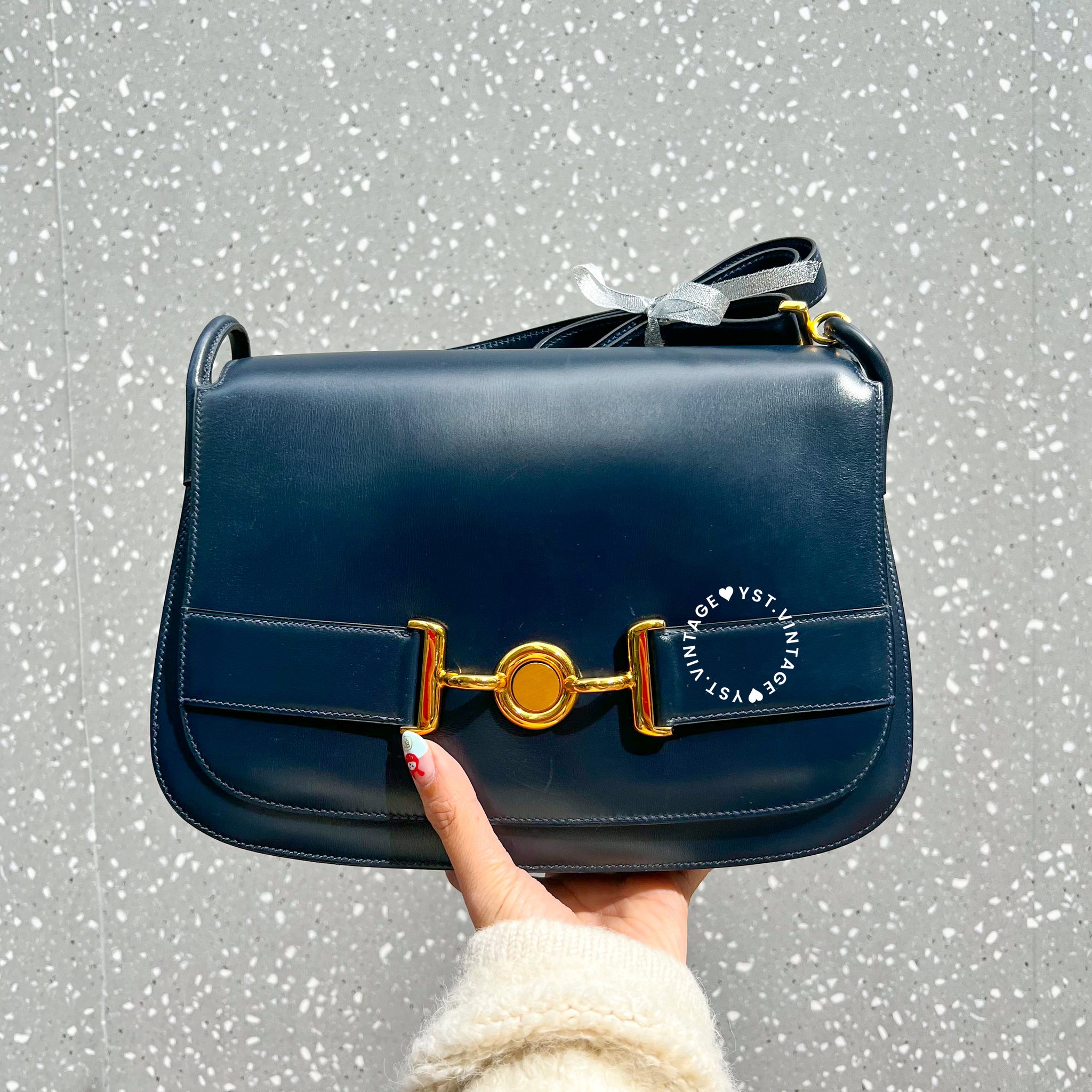 Vintage Hermès 1979 Shoulder Bag - Navy