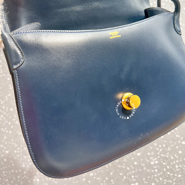 Vintage Hermès 1979 Shoulder Bag - Navy