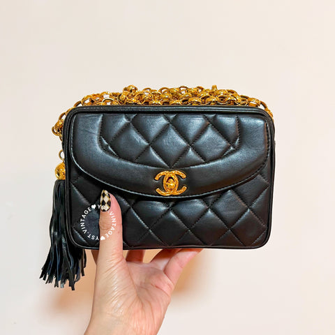 Vintage CHANEL Camera Bag with Bijoux Chain - Black (Code: 048700)