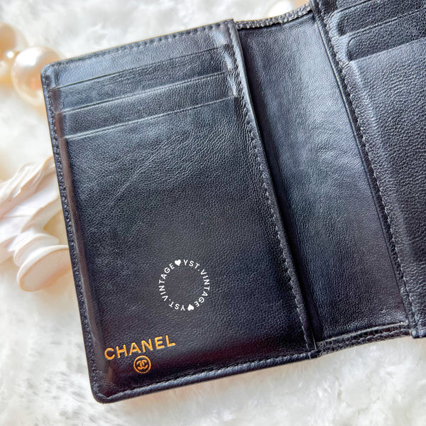 Vintage Chanel Caviar Coco Card Holder - Black 002 (Code: 036100)