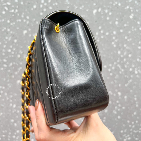 Vintage CHANEL Diana Small Flap Bag - Black 004 (Code: 049100)