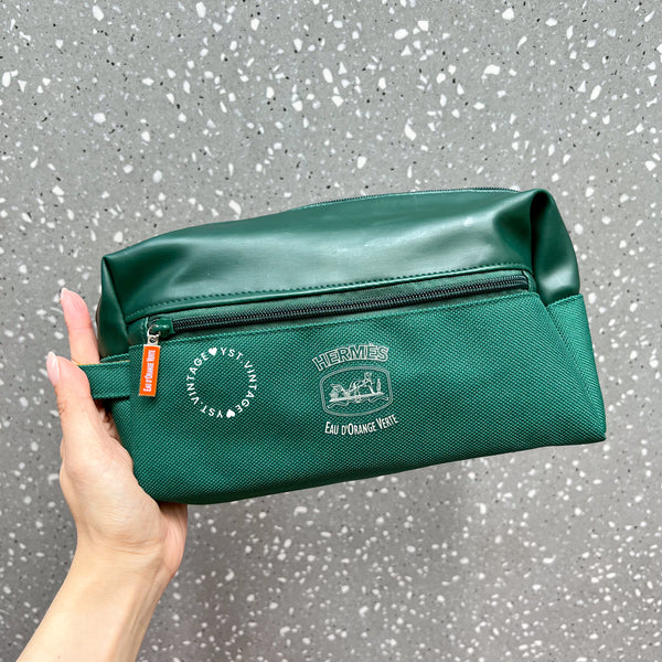 Vintage Hermès Makeup Bag - Green