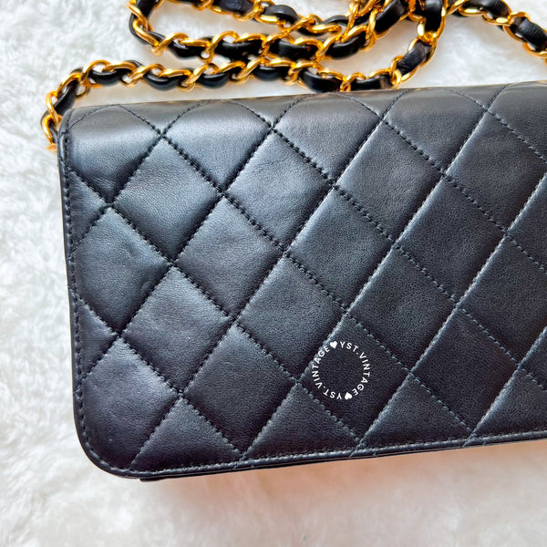 Vintage Chanel Mini Flap Push-Lock Bag - Black (Code: 049400)