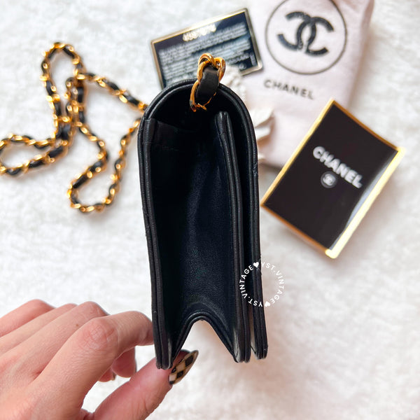 Vintage Chanel Mini Flap Push-Lock Bag - Black (Code: 049400)