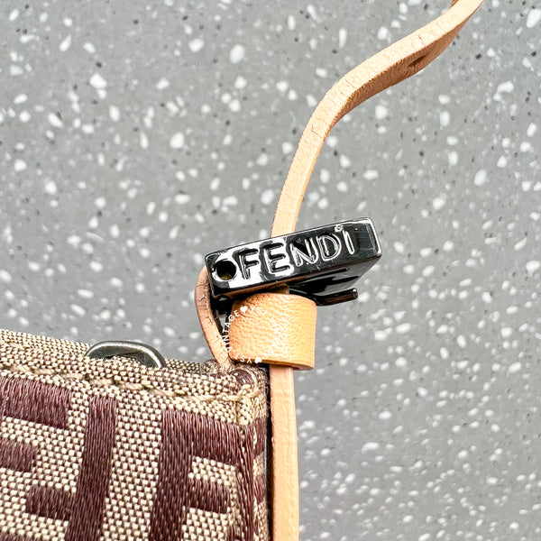 Vintage Fendi Zucca Mini Shoulder Bag - Milk Tea