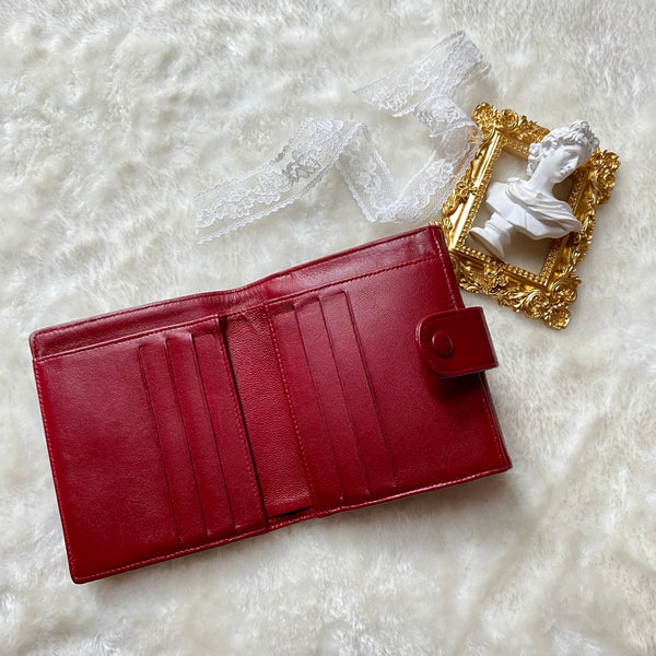 Vintage CHANEL Coco Short Wallet - Vintage Red