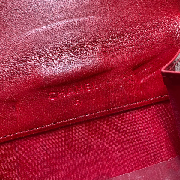 Vintage CHANEL Coco Short Wallet - Vintage Red