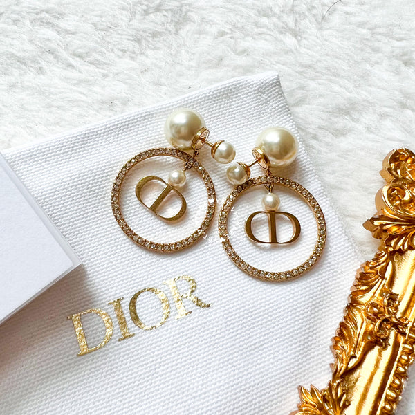 Dior Pearl Tribales and Gold-Finish Metal Earrings