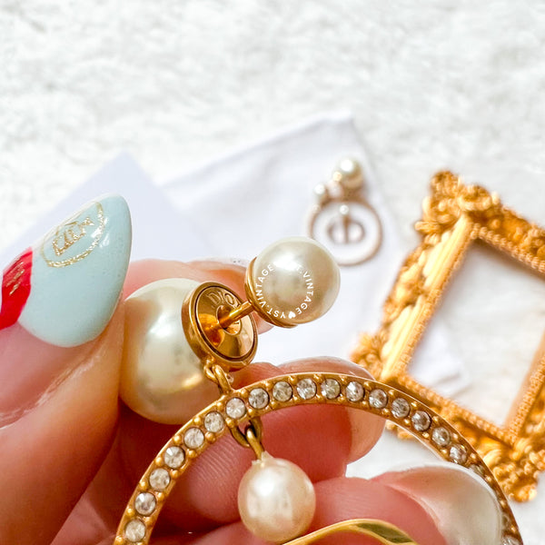 Dior Pearl Tribales and Gold-Finish Metal Earrings