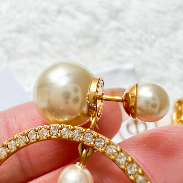 Dior Pearl Tribales and Gold-Finish Metal Earrings
