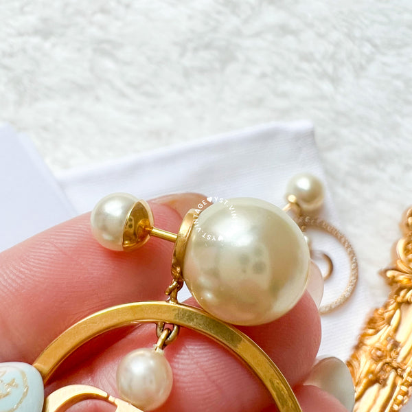 Dior Pearl Tribales and Gold-Finish Metal Earrings