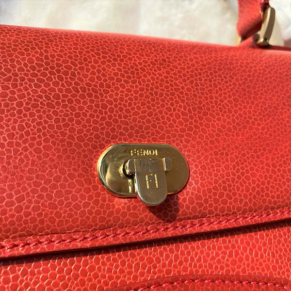 Vintage Fendi Centaur Kelly Bag - Red